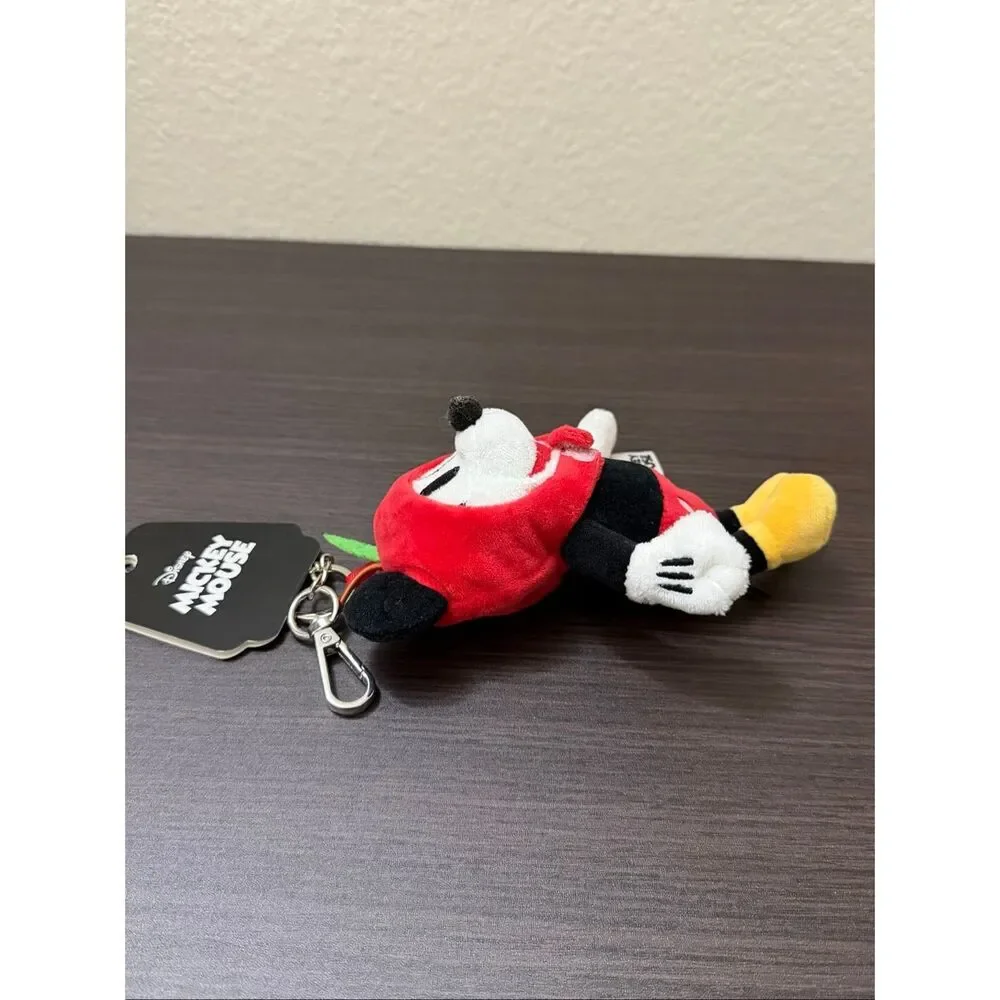 Disney Mickey Mouse Apple Hat Plush Keychain